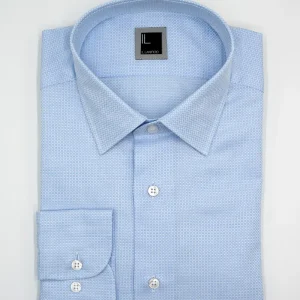 Camicia Slim Fit in Cotone con Collo Classico - FANT. AZZURRO