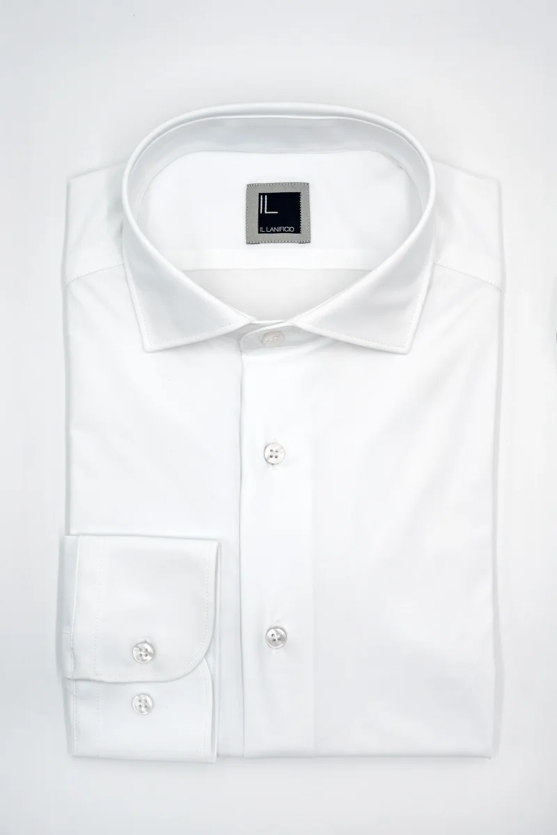 Camicia in jersey slim fit - BIANCO - immagine 2