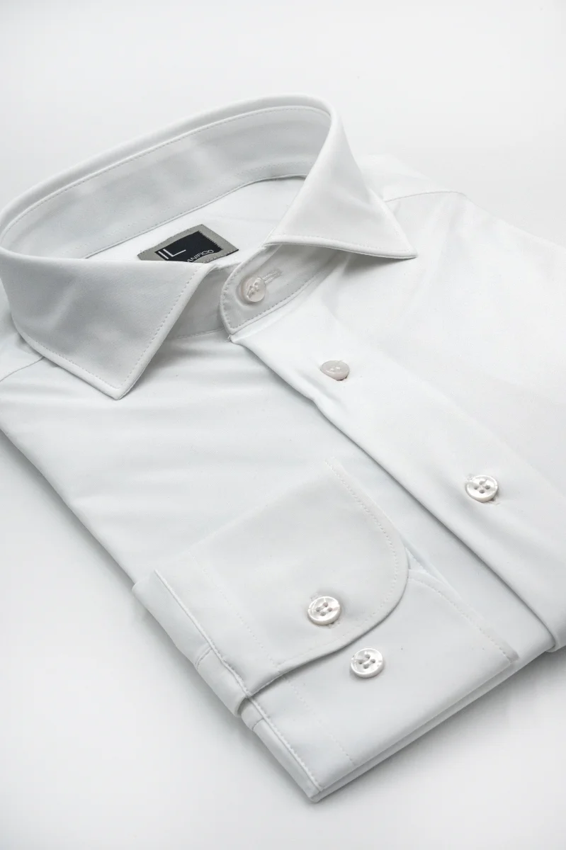 Camicia in jersey slim fit - BIANCO - immagine 3