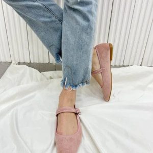 JESSICA- Ballerine in camoscio con cinturino