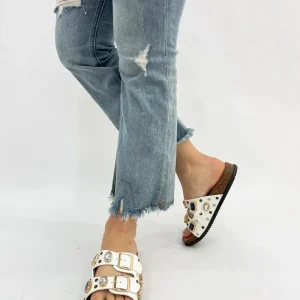 LUCREZIA-Ciabatte Con Pietre E Fibbie