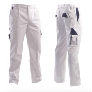 Pantalone P&P colore bianco con inserti blu