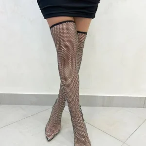 VYTAS- Stivale alto con rete strass