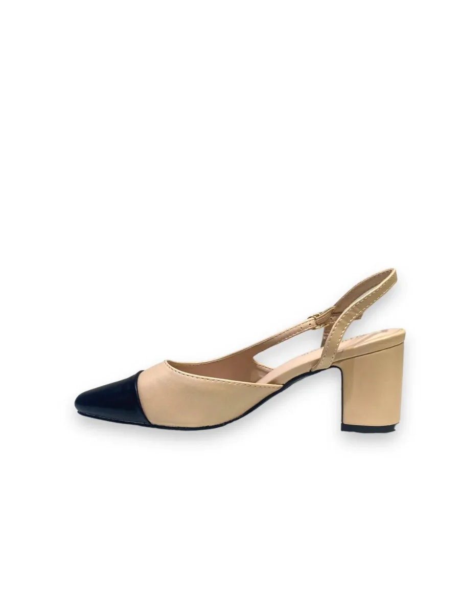 Grace - Décolleté Donna Punta Scarpa Tacco Basso Beige - immagine 6