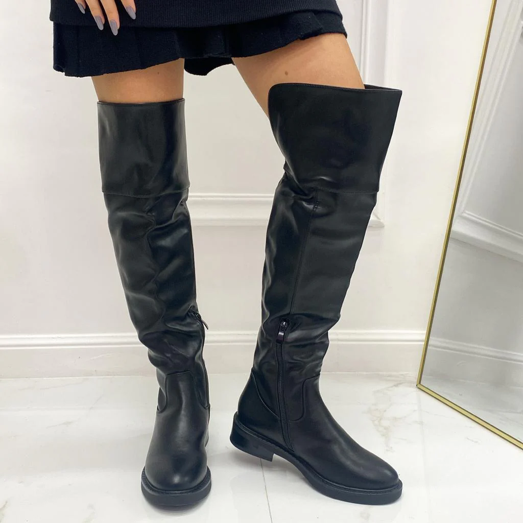 Chicago - Stivale Donna Alto Casual Comodo Nero - immagine 5