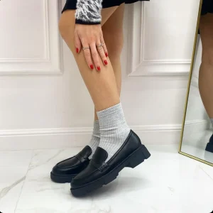 Alicia - Mocassino Donna Scarpa Gomma Nero