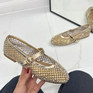 Marni - Scarpe Donna Ballerine Casual Strass Oro