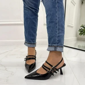 Cherry - Décolleté Donna Cinturino Tacco Spillo Basso Elegante Nero