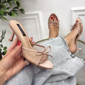 Trasy - Sandalo Donna Scarpa Tacco Punta Champagne