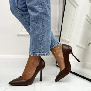 Melody - Décolleté Donna Tacco Spillo Punta Marrone