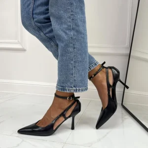 Yves - Décolleté a Punta con Cinturino alla Caviglia Nero