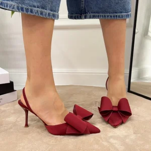 Jenny - Decolleté Donna Punta Scarpa Tacco Basso Bordeaux