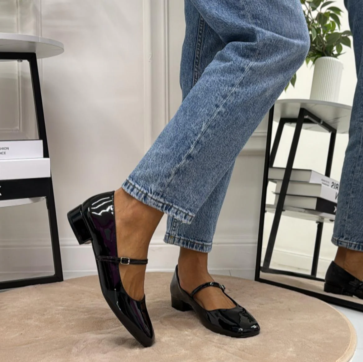 Cristina - Scarpe Donna Ballerine Cinturino Comode Lucido Nero - immagine 3