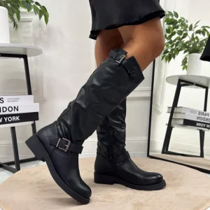 Hella - Stivale Donna Anfibio Alto Fibbia Nero