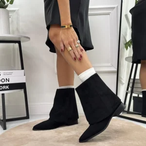 Trasy - Stivaletto Donna Scarpa Punta Casual Comodo Nero