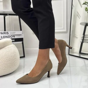 Evania - Décolleté Donna Tacco Punta Elegante Khaki