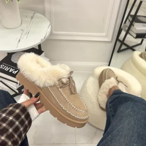 Olimpia - Stivaletto Eskimo Boots Gomma Alta Beige