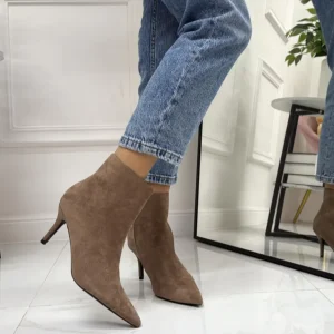 Dalila - Stivaletti Donna Tacco Basso Punta Beige