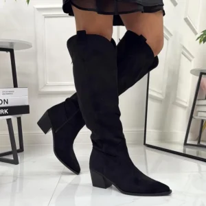 Aris - Stivale Donna Texano Alto Tacco Punta Casual Nero