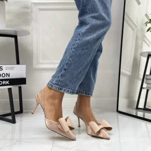 Jenny - Decolleté Donna Punta Scarpa Tacco Basso Nude