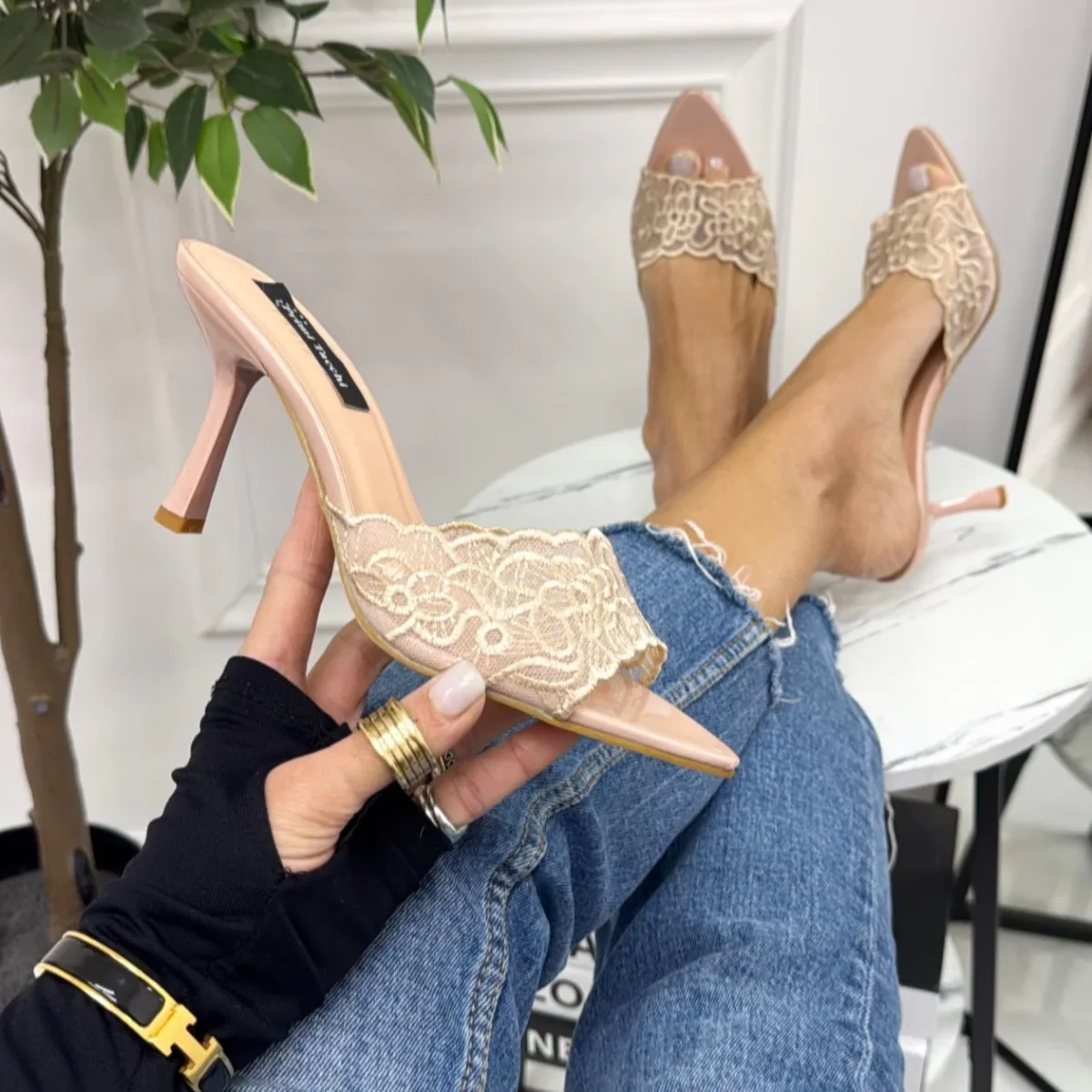 Florya - Sandali Donna Scarpa Tacco Comodo Nude - immagine 2