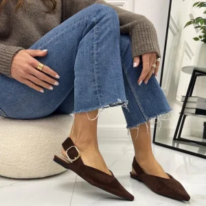 Sissy - Scarpe Donna Ballerine Cinturino Casual Marrone