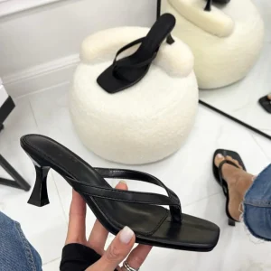 Esmerarda - Sandalo Donna Scarpa Tacco Punta Nero