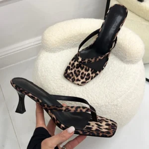 Esmerarda - Sandalo Donna Scarpa Tacco Punta Leopardato