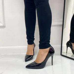 Camille - Décolleté Donna Tacco Spillo Punta Vernice Elegante Nero