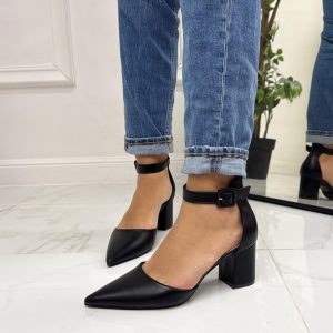 Noelia - Décolleté Donna Tacco Basso Quadrato Punta Nero