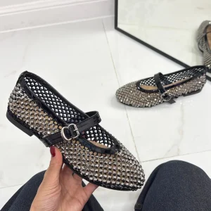 Marni - Scarpe Donna Ballerine Casual Strass Nero