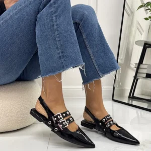 Miami - Scarpe Donna Ballerine Cinturino Casual Nero