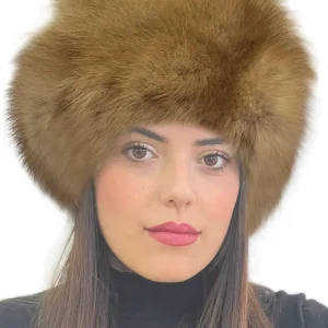 Colbacco in pelliccia di martora miele