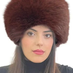 Colbacco in pelliccia di volpe marrone