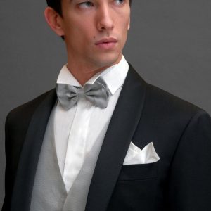 Papillon in seta grigio micro effetto