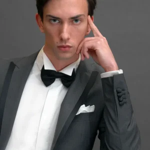 Papillon in seta nero