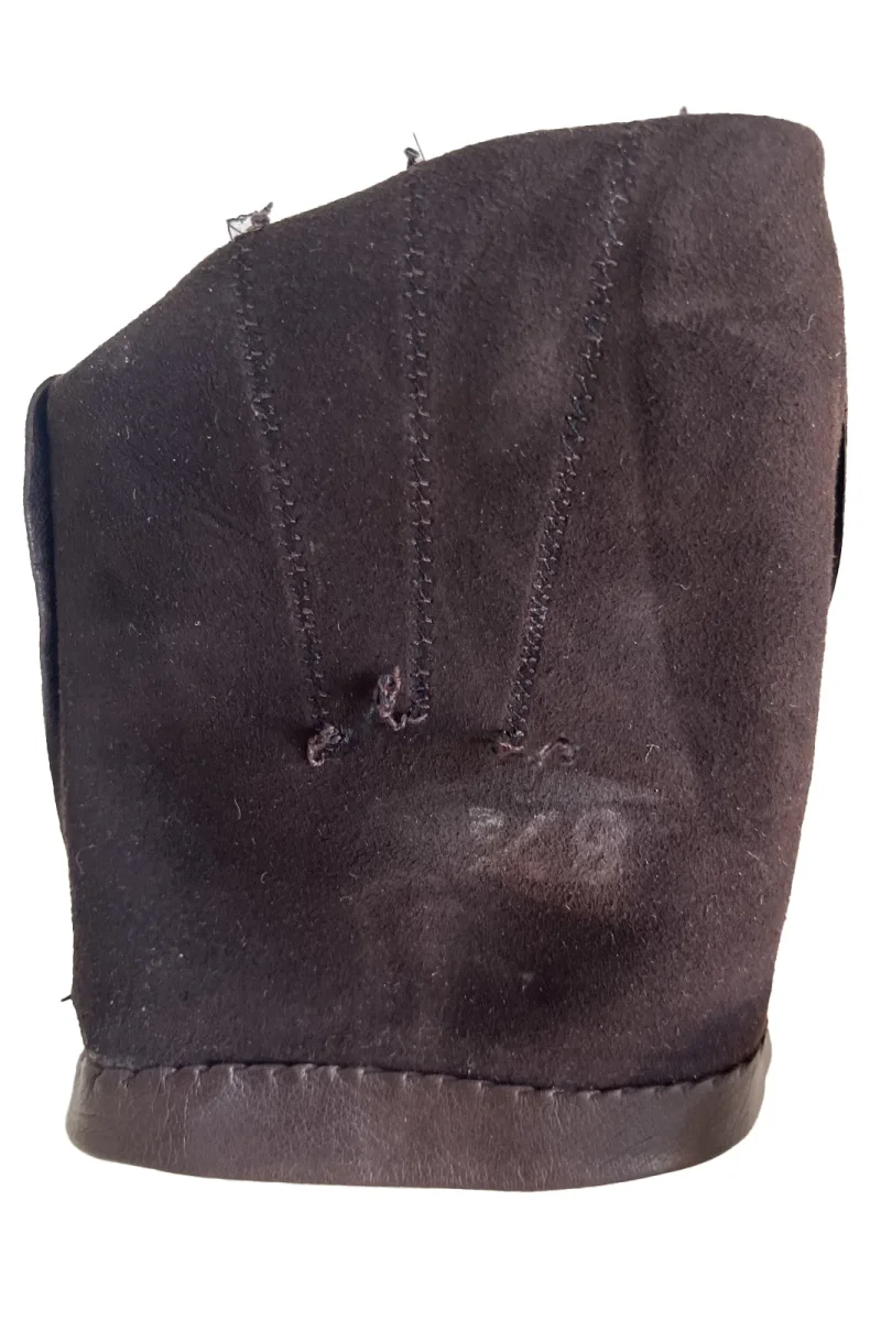 Guanto in vera pelle da uomo 3 stripes marrone sfoderato - immagine 4