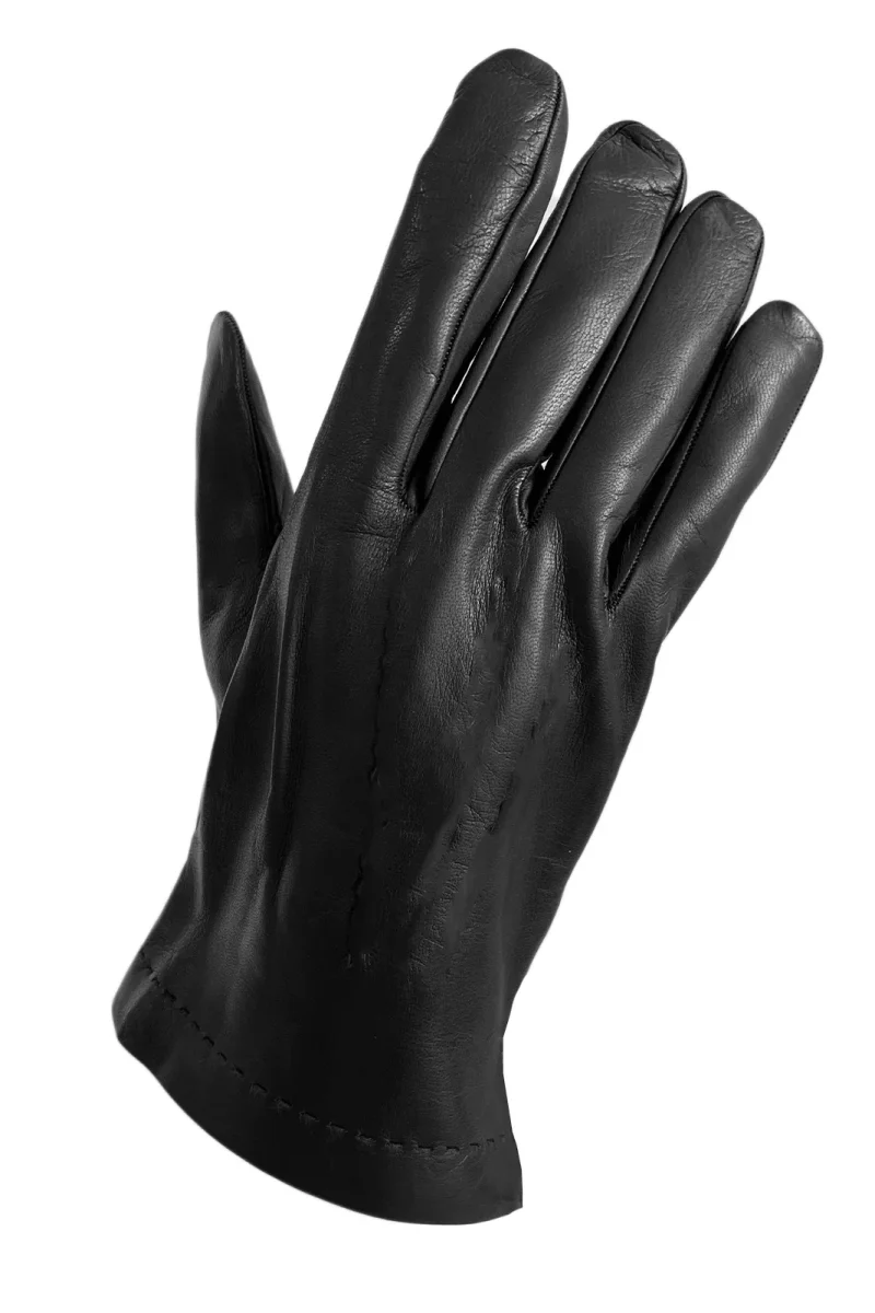 Guanto in vera pelle full touch da uomo nero - immagine 3