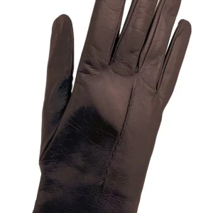 Guanto in vera pelle one stripe da donna marrone sfoderato