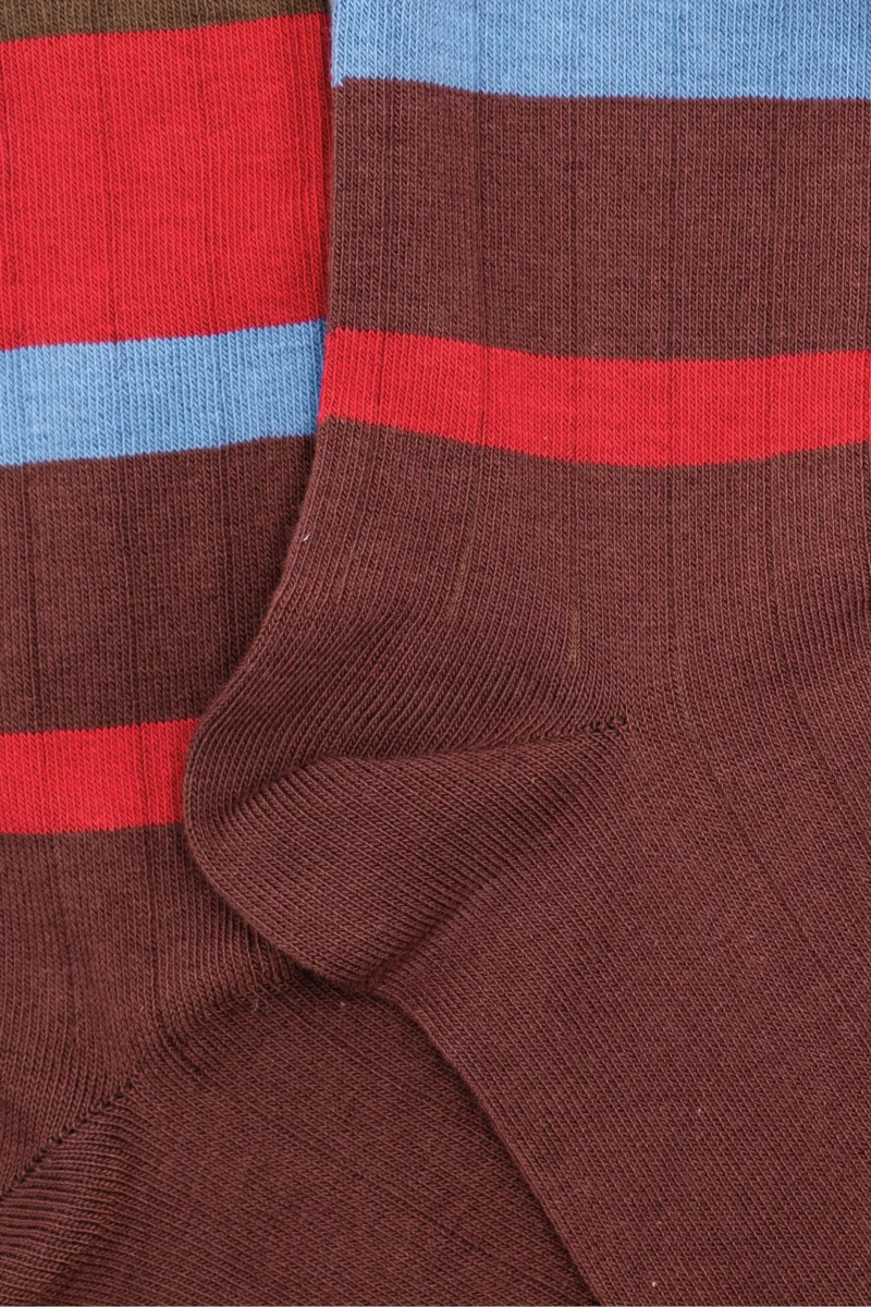 Calze Lunghe in Cotone - BORDEAUX RIGATO - immagine 3