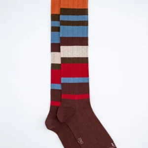 Calze Lunghe in Cotone - BORDEAUX RIGATO