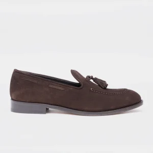 Mocassino suede con nappine Moro